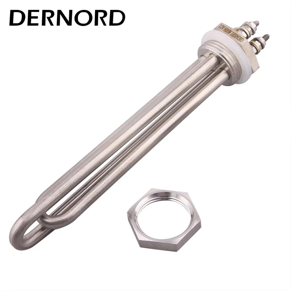 DN25 Immersion Tubular Electric Heater 12V 24V 36V 48V 300W 600W 900W 1200W 1500W 304SS Solar DC 1 inch Water Heating Element