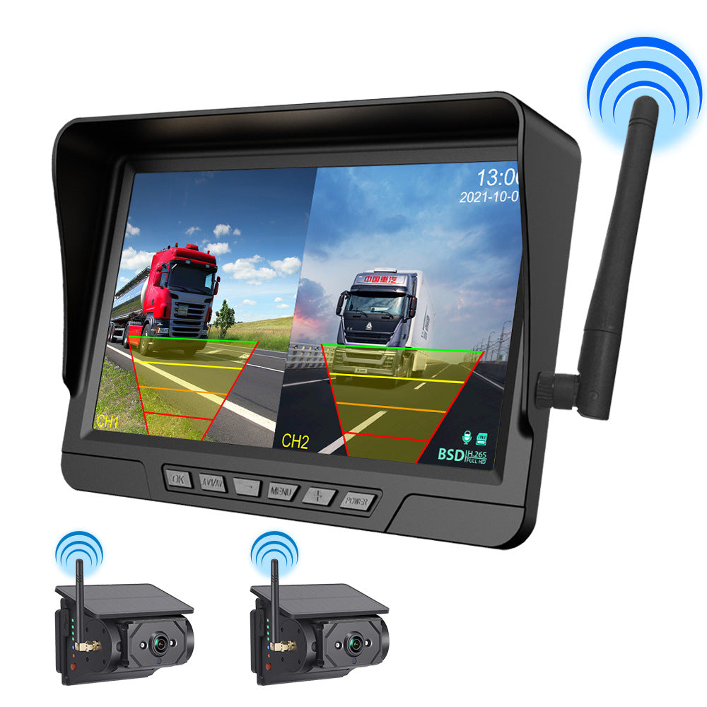 Solar-Powered Wireless  Rv- Reversing Camera, Camera, 7inch Display Screen