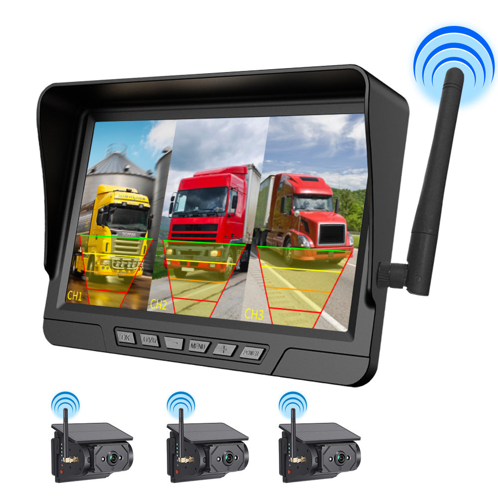 Solar-Powered Wireless  Rv- Reversing Camera, Camera, 7inch Display Screen