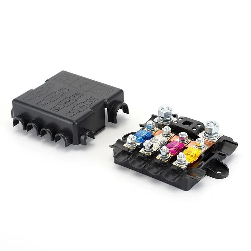 5 Way Fuse 12v & 24v Box With Bus Bar HEAVY DUTY Power Distribution Fuse Box Block Mega & Midi Fuses Holder Car Parts