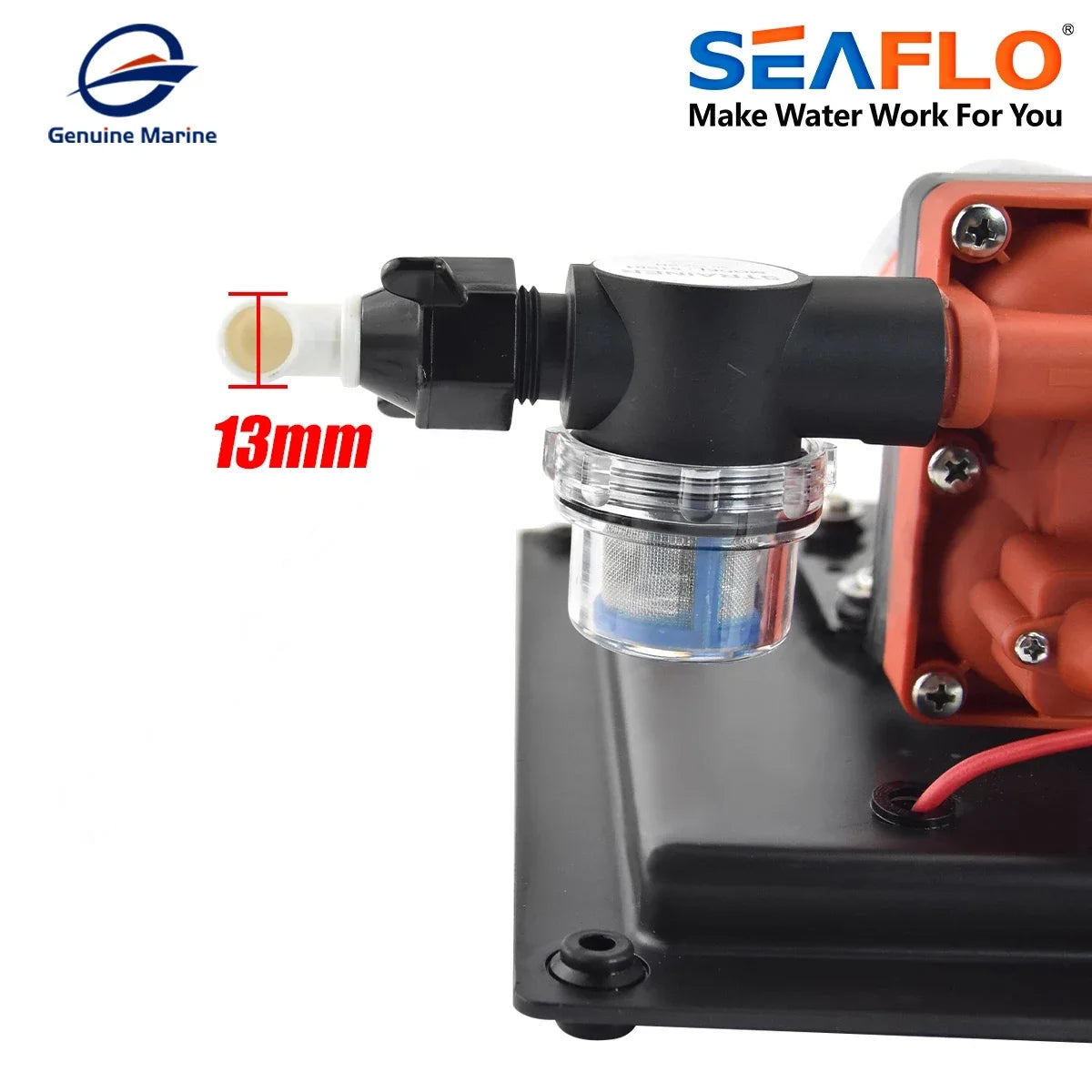 SEAFLO 42 Series 24V Diaphragm Pump 3GPM Large Flow Self Priming Water Supply Pressure System Tank for RV Boat Yacht