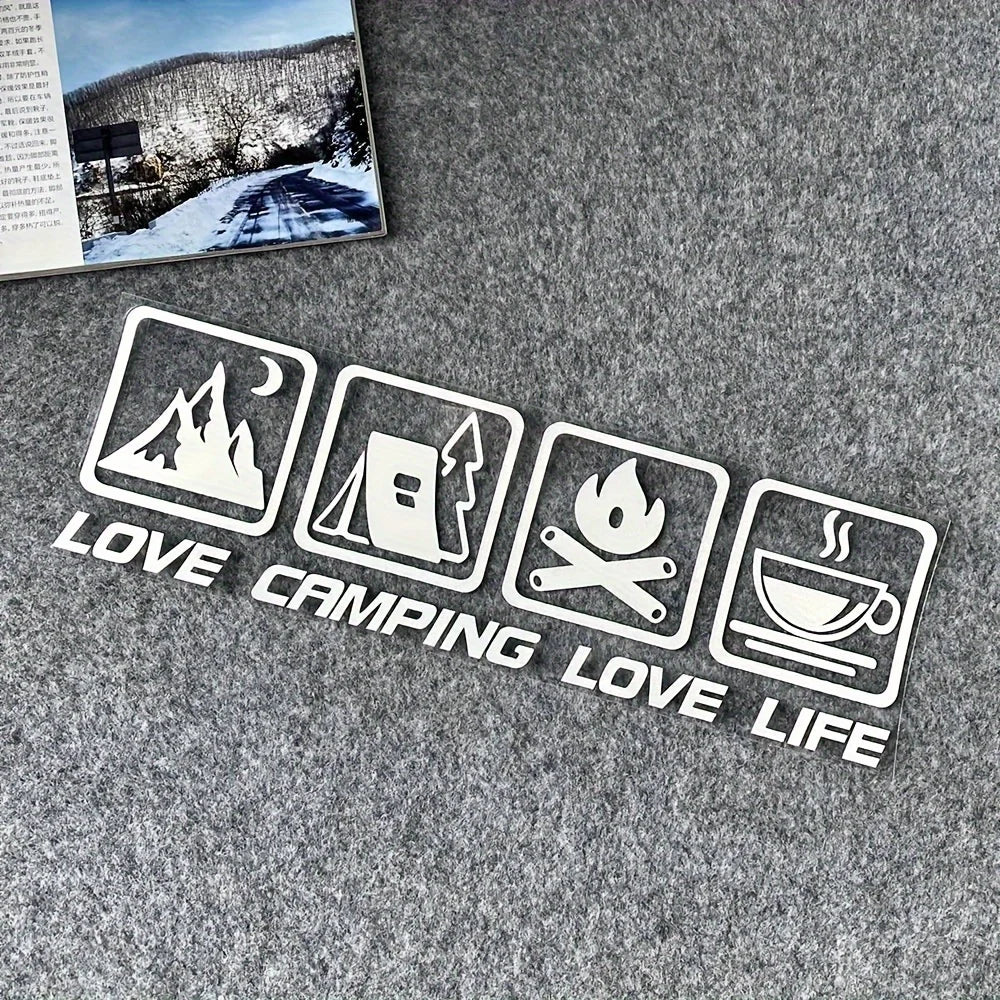 LOVE CAMPING LOVE LIFE window sticker