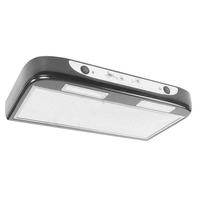 12V RV Kitchen Extractor Hood Stainless Steel With Dual LED Lights Removable Filter for Cleaning