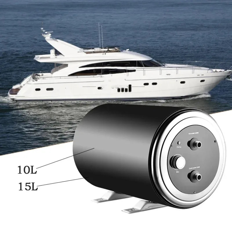 12V 24V RV Water Heater 10L-30L, 200W  400W Low Power Stainless Steel Electric Boiler Tank for Off-Grid Camper Boat