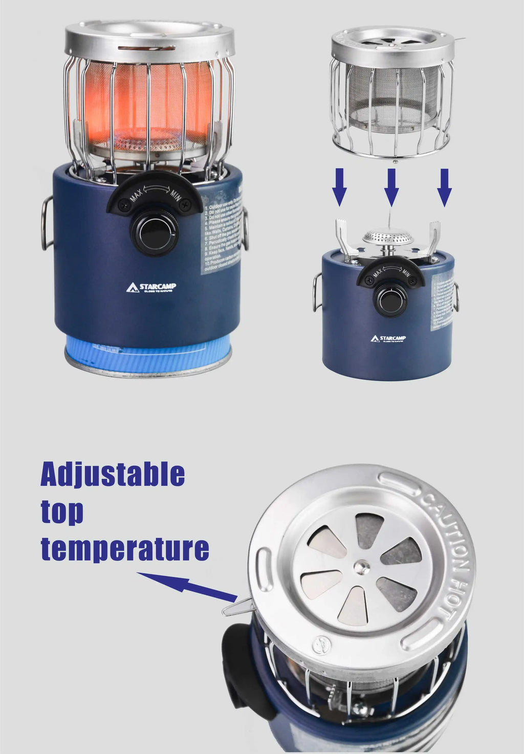 STARCAMP 2000W Outdoor Camping & Fishing Mini Gas 2 IN 1 Heater & Stove