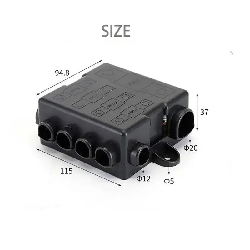 5 Way Fuse 12v & 24v Box With Bus Bar HEAVY DUTY Power Distribution Fuse Box Block Mega & Midi Fuses Holder Car Parts