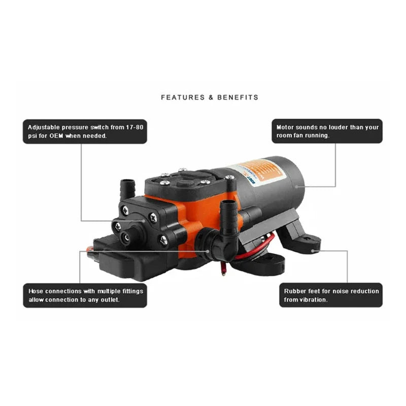 35PSI 12V - 24V  Diaphragm Self-priming Water Pump Boat Motor Home