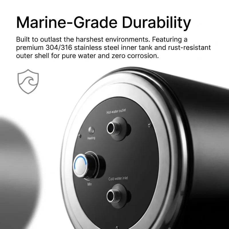 12V 24V RV Water Heater 10L-30L, 200W  400W Low Power Stainless Steel Electric Boiler Tank for Off-Grid Camper Boat