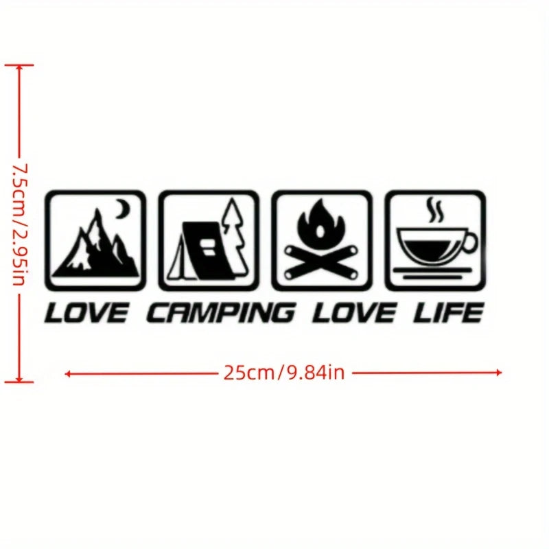 LOVE CAMPING LOVE LIFE window sticker