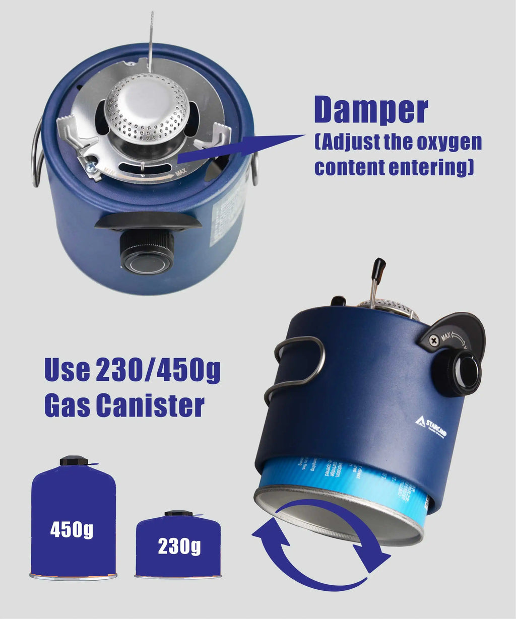 STARCAMP 2000W Outdoor Camping & Fishing Mini Gas 2 IN 1 Heater & Stove