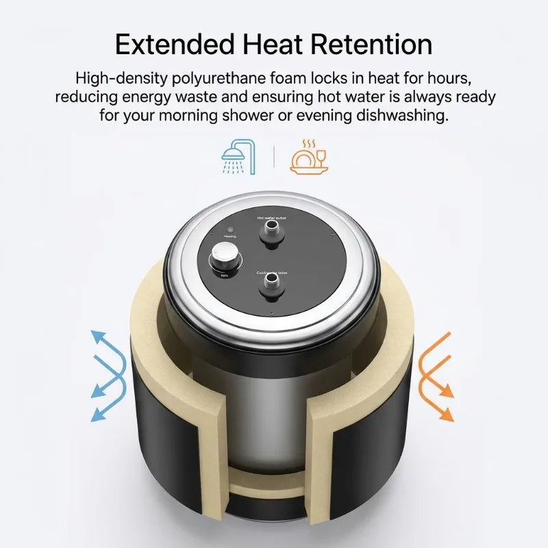 12V 24V RV Water Heater 10L-30L, 200W  400W Low Power Stainless Steel Electric Boiler Tank for Off-Grid Camper Boat